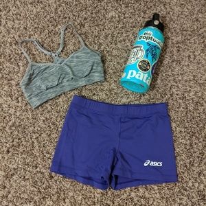 purple asics spandex